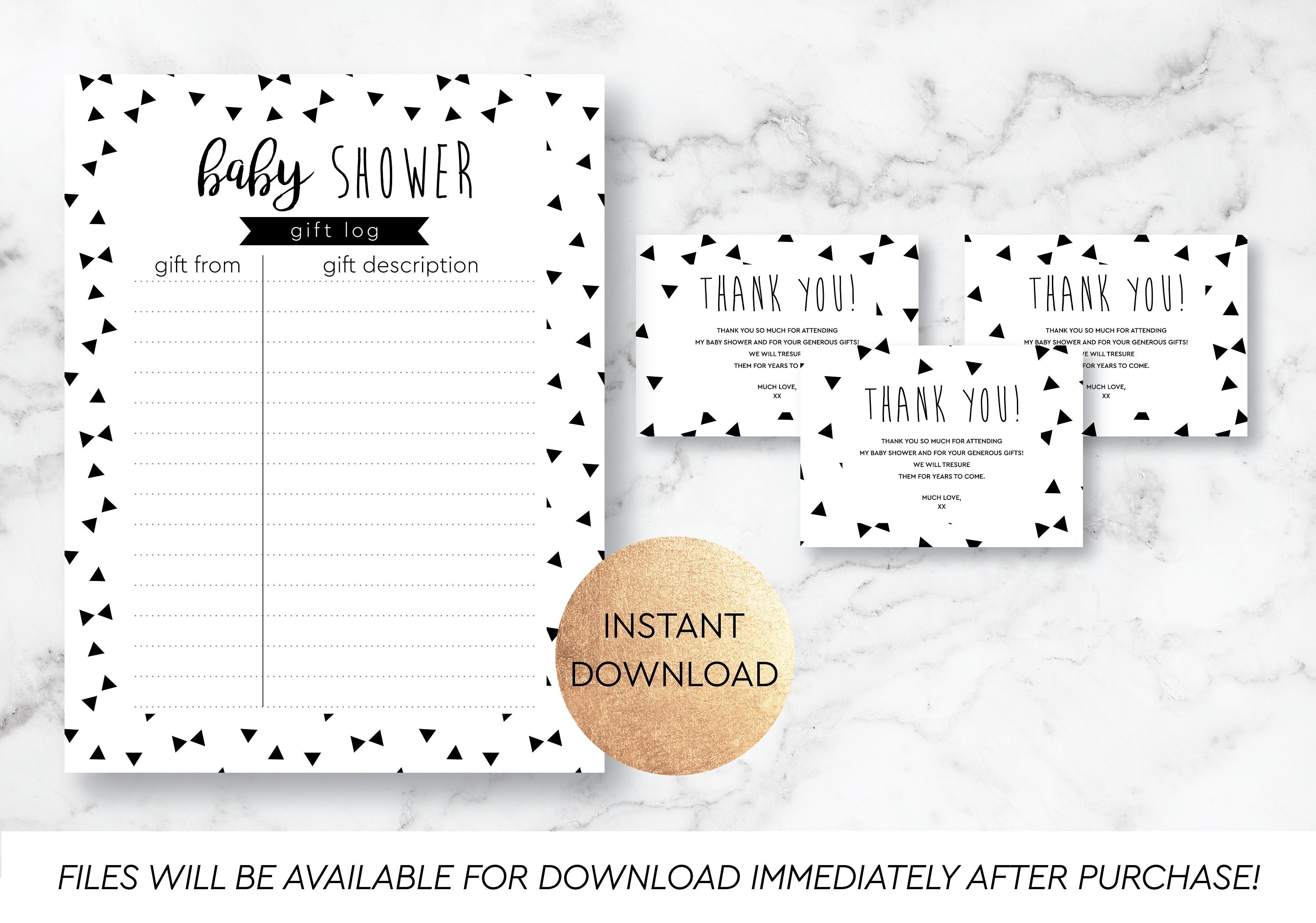 Printable Baby Shower Gifts Log for Gender Neutral Baby | Etsy