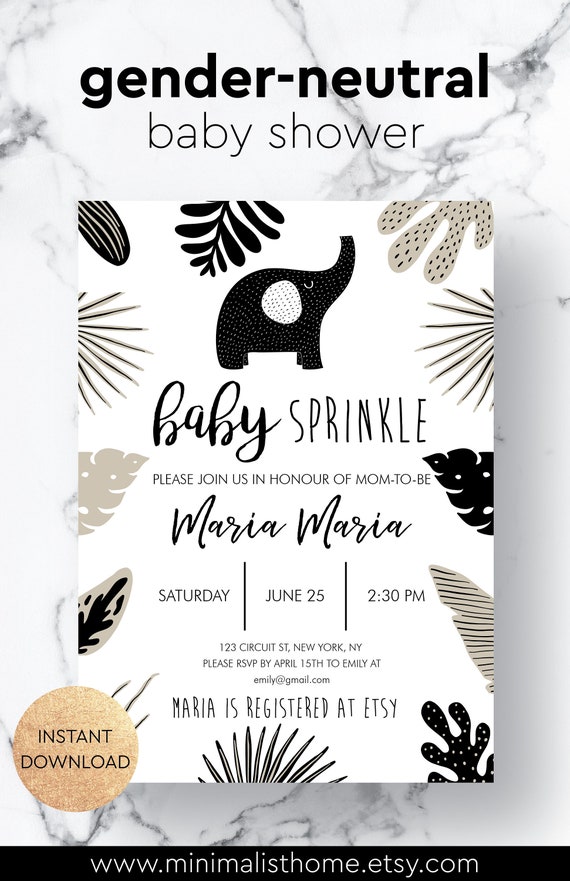 etsy baby shower invitations elephant