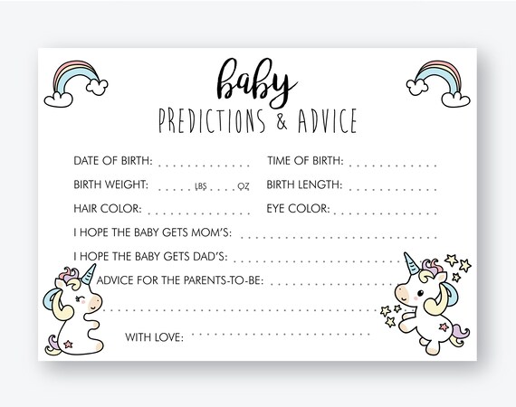 Unicorn Baby Shower Games Printable Baby Girl Baby Shower Etsy