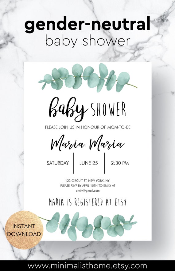 botanical baby shower invitations
