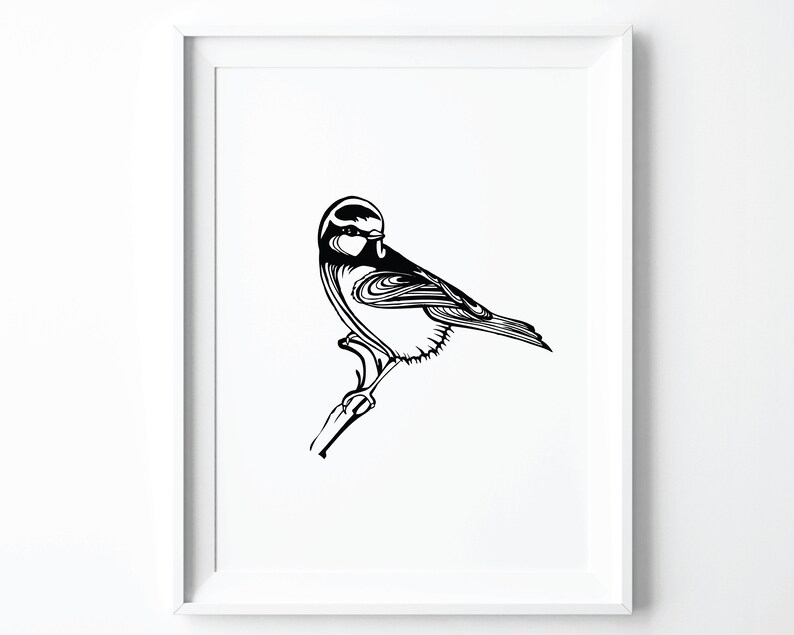 Bird Art Prints Modern Minimal Art Wall Art 8x10 Prints Set Birds Poster Black White Minimalist Home Office Art Kitchen Art Gift for Her