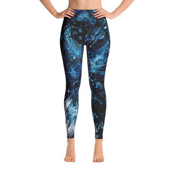 Blue Waterfall Yoga Leggings