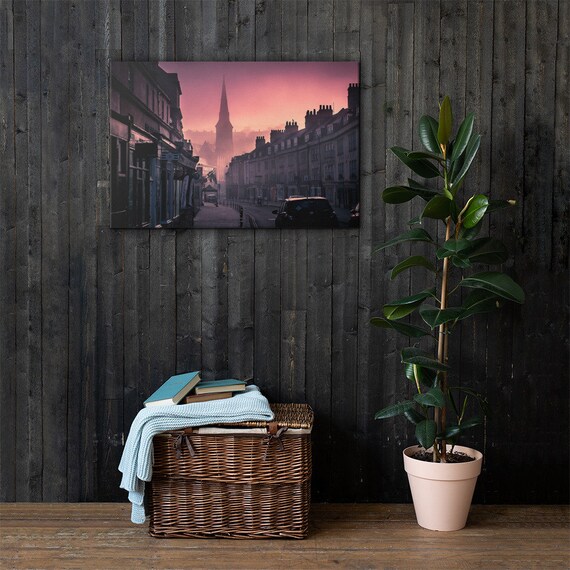 Bath Morning  Pink Canvas