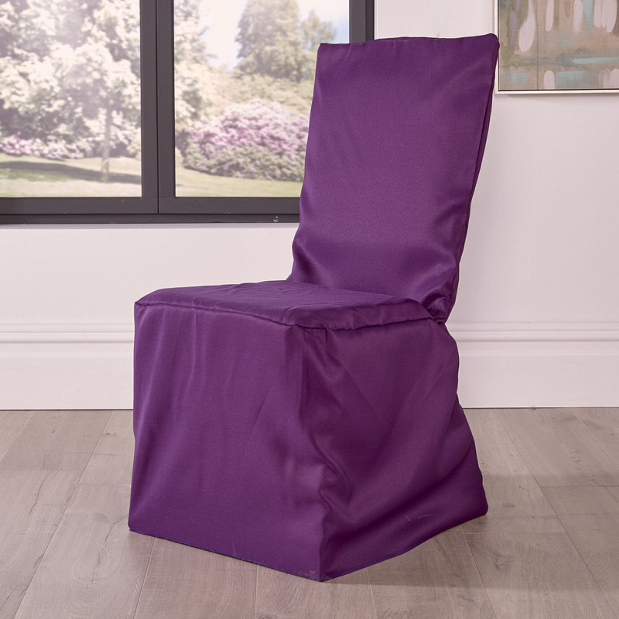 Polyester Chair Cover SQUARE TOP Heavy Duty Dining Covers Etsy UK