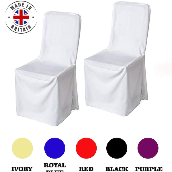 Polyester Chair Cover Square Top Heavy Duty Dining Covers Loose Bottom Fit