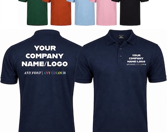 Polo personalizado – Logotipo personalizado bordado, nombre, texto, camiseta de piqué de secado rápido / Golf, tenis, ropa de trabajo.
