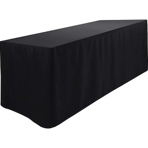 Mantel de poliéster ajustado: para decoración del hogar, fiestas brillantes, Navidad, banquetes, bodas, eventos empresariales, mesa de comedor - 4 pies 6 pies 8 pies