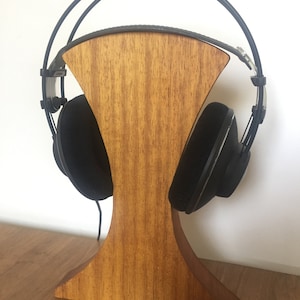 wood headphone stand IROKO, wood headphone holder, wooden headphone holder,Iroko