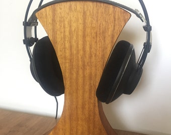 wood headphone stand IROKO, wood headphone holder, wooden headphone holder,Iroko