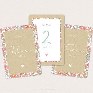 Tarjetas de hitos para bebé niña con cupcakes y kraft de Liberty Betsy - LOLA