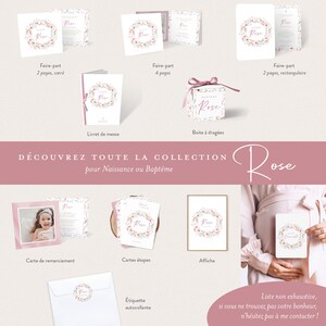 Cartes étapes bébé fleurs pastel aquarelle - Pack 1ère année, avec carte personnalisée avec prénom de bébé, pack 2e et 3e année - ROSE image 10