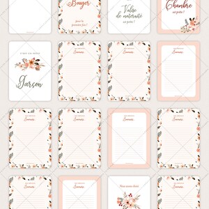Cartes étapes grossesse fleuries, avec couronne et fleurs façon aquarelle - 20 cartes à photographier ! - EVA image 4