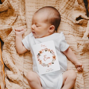Cartes étapes bébé fleuries, avec couronne et fleurs façon aquarelle - Pour première année, deuxième année ou troisième année - EVA image 4