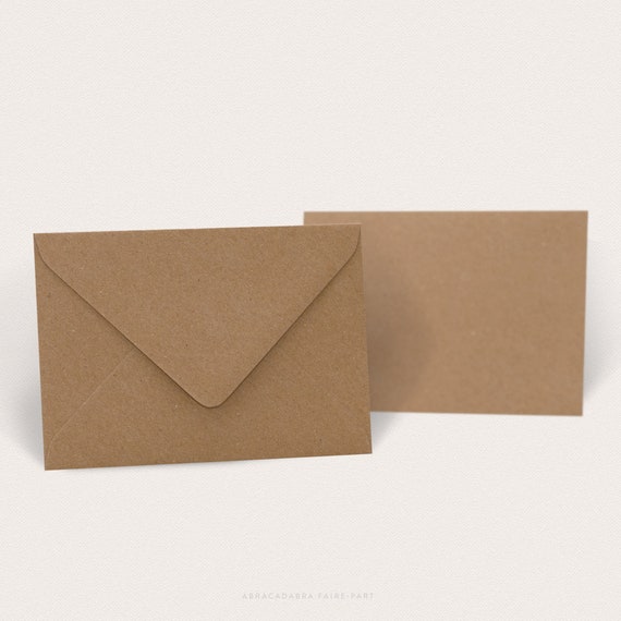 Enveloppe papier kraft 16,2 x 11,4 cm - 100% personnalisable