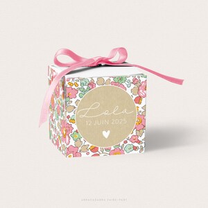 Scatola portaconfetti per battesimo Liberty Betsy Cupcake, contenitore portaconfetti per battesimo Liberty - LOLA
