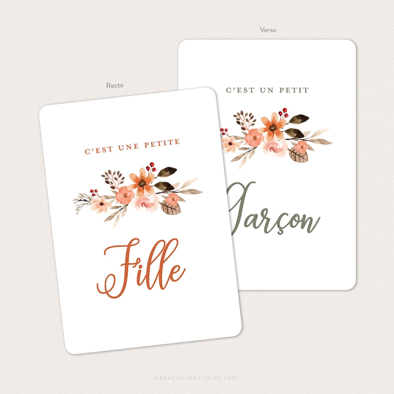 Cartes étapes grossesse fleuries, avec couronne et fleurs façon aquarelle - 20 cartes à photographier ! - EVA image 5