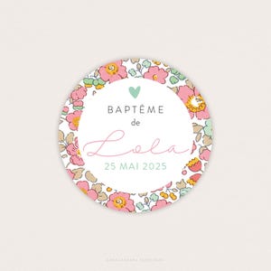 Adesivo per battesimo Liberty Betsy Cupcake, etichetta adesiva personalizzata con nome, ideale per battesimo o nascita - LOLA