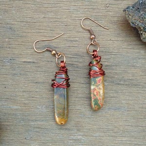 earrings with Picasso Jasper stone pendant