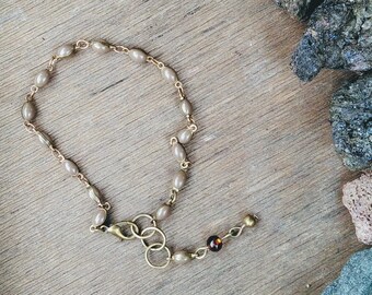 taupe pearl bracelet