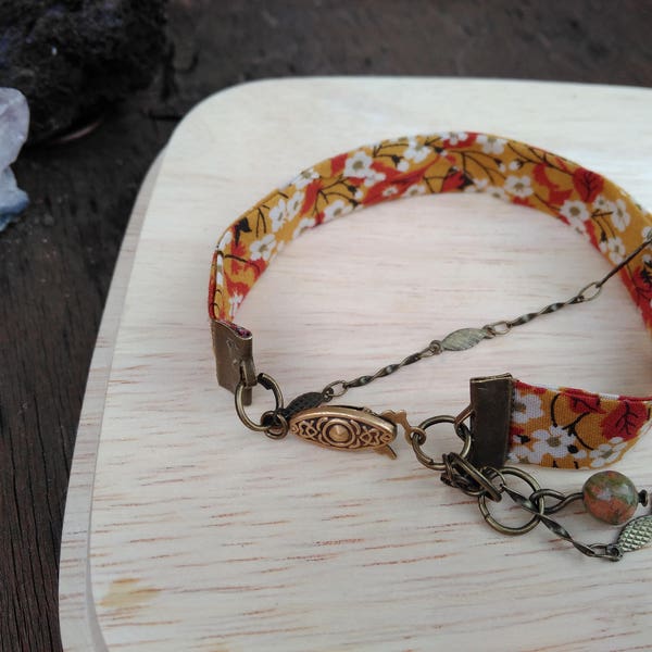 Bracelet ruban et chaîne