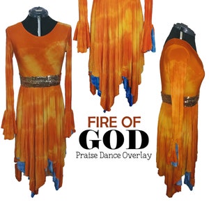 Liturgical dance overlay, Fire Of God Overlay, Dance Garment; Praise Dance Attire; Dance Dress, Worship Dance