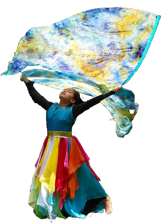 Silk Dance Flags Living Waters Set of 2 Praise Flags Dance Etsy
