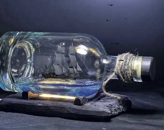 Black Pearl Ship model(With light version)- Black Pearl Ship in a bottle - Black Pearl model -