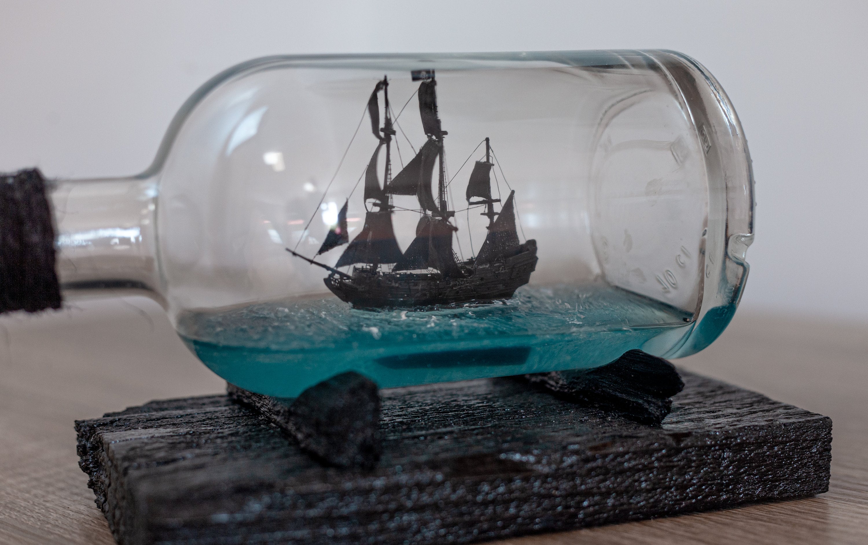 Black Pearl Ship Model Black Pearl Ship in a Bottle Black - Etsy