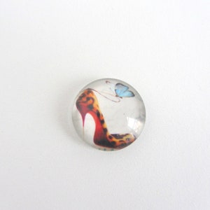 Cabochon en verre illustré rond 20m escarpin à coller