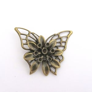 Print filigree butterfly,butterfly,bronze butterfly,jewelry making,handmade making, brass butterfly