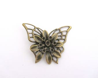 Print filigree butterfly,butterfly,bronze butterfly,jewelry making,handmade making, brass butterfly
