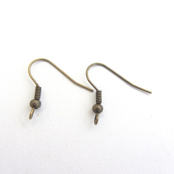 Set of 10 bronze hooks, earring primer holder, ear hook, for women