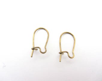 Lot de 20 supports de boucles d'oreilles, crochets en bronze