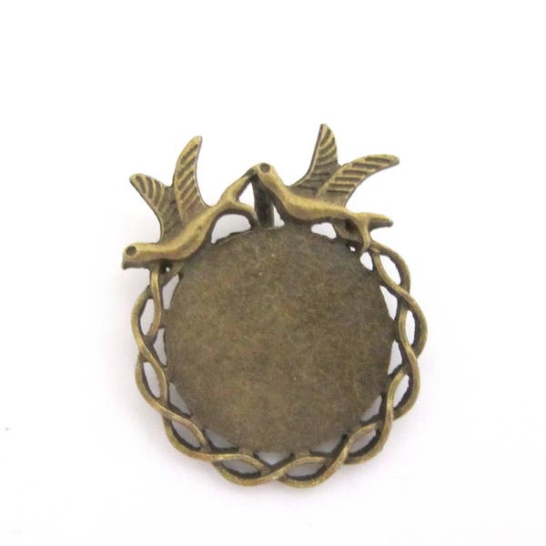 Un support cabochon, pendentif, bronze pour cabochon 25mm