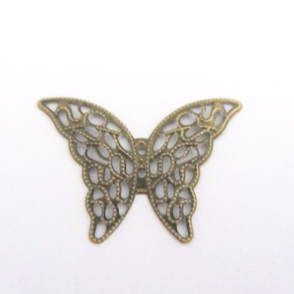 Estampe filigrane bronze papillon