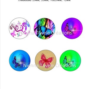 50 digital picture, butterflies, glass cabochon, to print,25/20/18x25/12