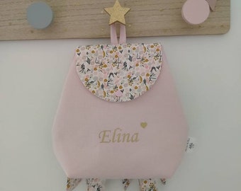 Sac à dos fille maternelle lapin à pois personnalisable au prénom