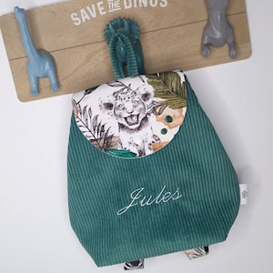 Sac à dos enfant personnalisable en velours côtelé brodé