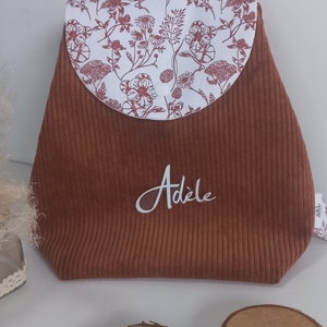 Sac à dos enfant personnalisable en velours côtelé .