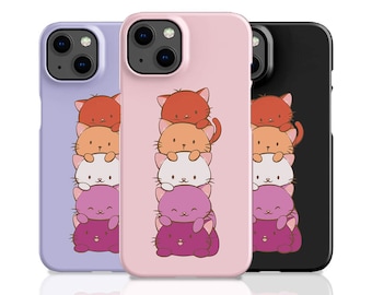 Kawaii Cat Lesbian Phone Case, iPhone Samsung Galaxy Google Pixel - Cute Aesthetic Phone Case, Subtle Pride LGBTQ Gifts for Women, Girls