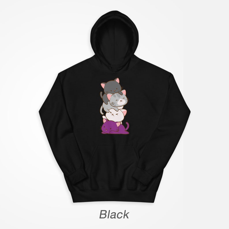Asexual Pride Cats Anime Hoodie Cute Kitten Stack Kawaii Etsy