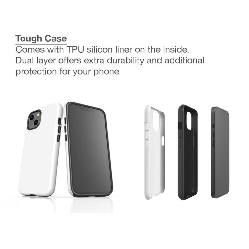 May include: A white phone case with a black TPU silicon liner on the inside. The case is shown in three parts: the back, the front, and the side. The case is designed to protect the phone from scratches and bumps.
