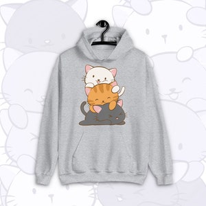 Sudadera con capucha de gato kawaii con trastorno de identidad disociativo (TID), trastorno disociativo especificado (TSD), ropa kawaii para el Día del Orgullo Sistémico