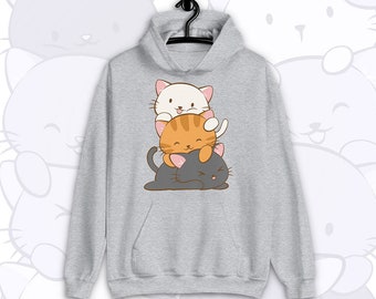 Sudadera con capucha de gato kawaii con trastorno de identidad disociativo (TID), trastorno disociativo especificado (TSD), ropa kawaii para el Día del Orgullo Sistémico
