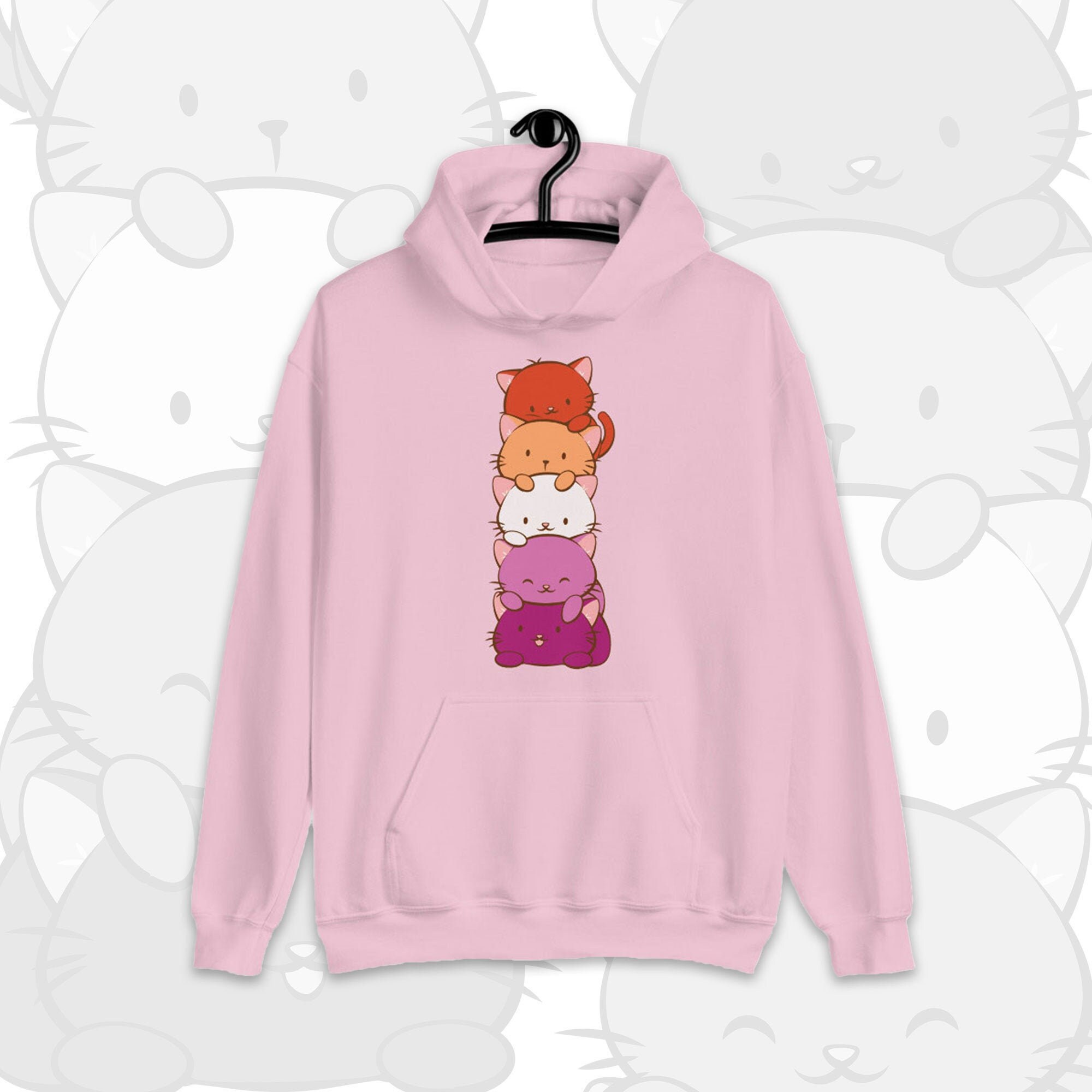 Lesbian Pride Flag Kawaii Cat Anime 