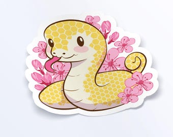 Adesivi kawaii con simpatici serpenti dorati, zodiaco cinese, foglio di adesivi in vinile fustellati, adesivi decorativi estetici per l'anno del serpente