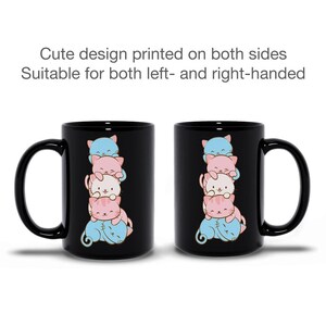 Transgender Pride Flag Kawaii Cats Cute Coffee Mug printed on both sides