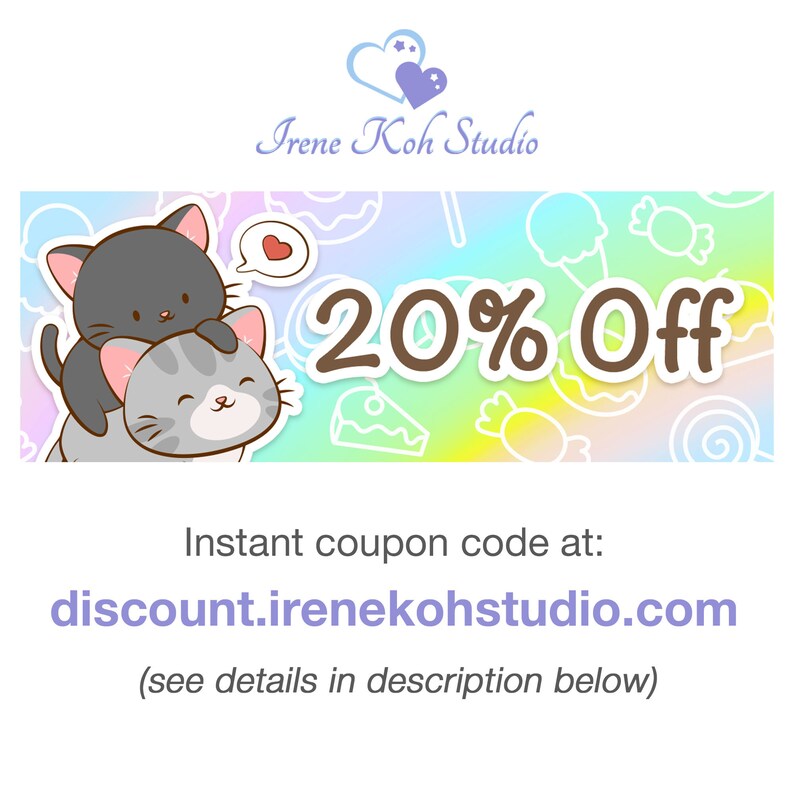 Sign up at discount.irenekohstudio.com for 20% coupon code