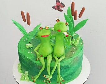 Frog Prince and Princess Wedding Cake Topper Wedding Cake Topper  Toad Figurine Lesbian Wedding Cake Wedding