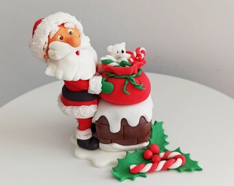 Père Noël avec sac Décoration de gâteau de Noël Père Noël de Marie Décoration de Noël Père Noël Cadeau de Noël Décoration de gâteau Décoration de gâteau